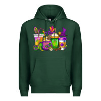 Sports Green mardi gras coffee cups cowgirl Premium Hoodie - CowGirlArtShop