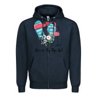 Navy Wine Flip Flops Girl Zipper Hoodie - Bettercallsaul