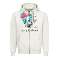 Oatmeal Heather Wine Flip Flops Girl Zipper Hoodie - Bettercallsaul