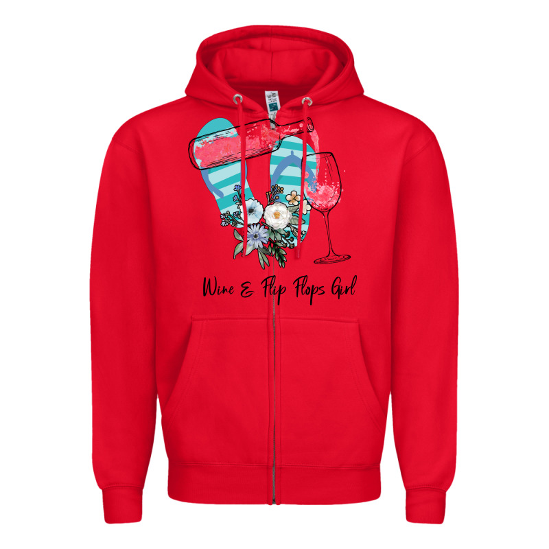 Wine Flip Flops Girl Zipper Hoodie by Bettercallsaul | Teevron