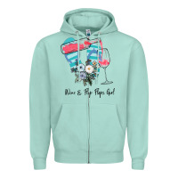 Seafoam Wine Flip Flops Girl Zipper Hoodie - Bettercallsaul