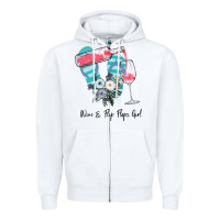 White Wine Flip Flops Girl Zipper Hoodie - Bettercallsaul