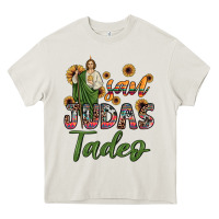 Cream san judas tadeo sunflower Heavy Core Tee - JahusDesignShop