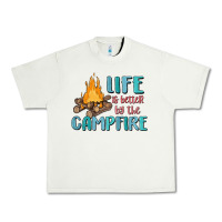 Pistachio life is better by the campfire Urban Heavy Tee - MaliasSmallBusiness