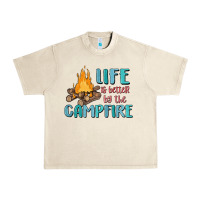 Sandshell life is better by the campfire Urban Heavy Tee - MaliasSmallBusiness