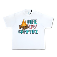 White life is better by the campfire Urban Heavy Tee - MaliasSmallBusiness
