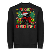 Black meowy christmas black cat Heavyweight Sweatshirt - MaliasSmallBusiness