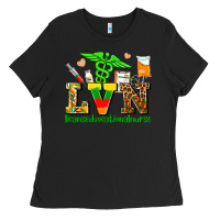 Black lvn juneteenth licensed vocational nurse with croc Ladies Tee - AdoDesignShop