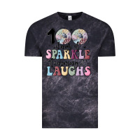 Cloud Black 100 days of sparkle learning and laugh faux sequin Vintage Tee - MaliasSmallBusiness