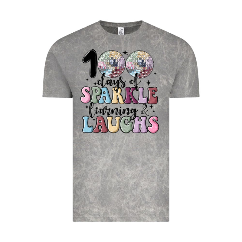 100 Days Of Sparkle Learning And Laugh Faux Sequin Vintage Tee by MaliasSmallBusiness | Teevron