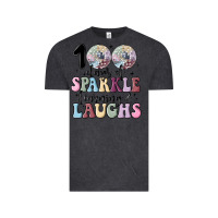 Vintage Black 100 days of sparkle learning and laugh faux sequin Vintage Tee - MaliasSmallBusiness