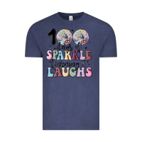 Vintage Denim 100 days of sparkle learning and laugh faux sequin Vintage Tee - MaliasSmallBusiness