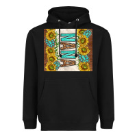 Black nana sunflowers and turquoise gemstones Heavyweight Hoodie - TumblerDesignByShophia