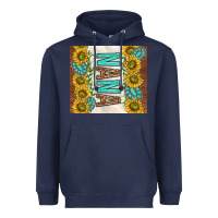Navy nana sunflowers and turquoise gemstones Heavyweight Hoodie - TumblerDesignByShophia