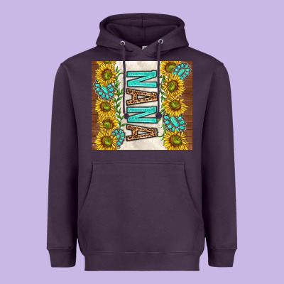 Nana Sunflowers And Turquoise Gemstones Heavyweight Hoodie Designed By Tumblerdesignbyshophia