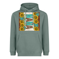 Sage nana sunflowers and turquoise gemstones Heavyweight Hoodie - TumblerDesignByShophia