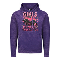 Cloud Purple girls like monster trucks too Vintage Hoodie - MaliasSmallBusiness