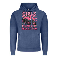 Girls Like Monster Trucks Too Vintage Hoodie | Teevron
