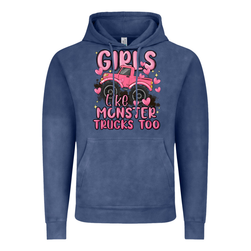 Girls Like Monster Trucks Too Vintage Hoodie by MaliasSmallBusiness | Teevron