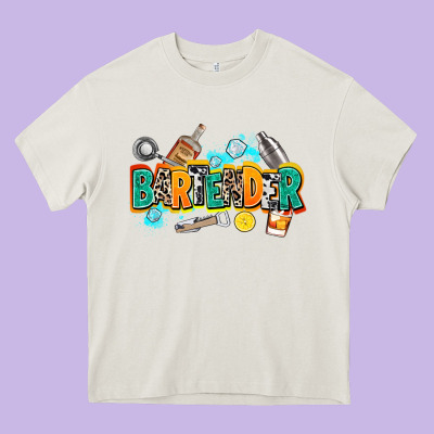 Bartender Heavy Core Tee Designed By Adodesignshop