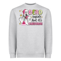 Heather Grey dead inside but it's christmas Heavyweight Sweatshirt - MaliasSmallBusiness