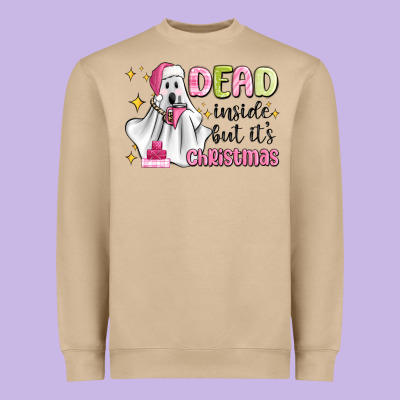 Dead Inside But It's Christmas Heavyweight Sweatshirt Designed By Maliassmallbusiness