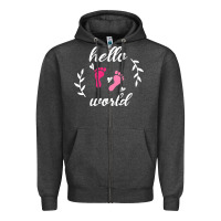 Charcoal Heather Hello world Zipper Hoodie - Bettercallsaul