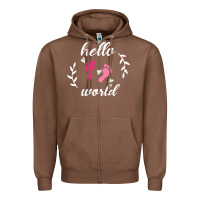 Chestnut Hello world Zipper Hoodie - Bettercallsaul