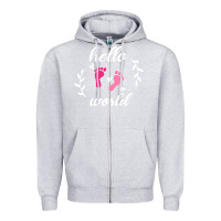 Heather Grey Hello world Zipper Hoodie - Bettercallsaul