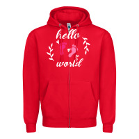 Red Hello world Zipper Hoodie - Bettercallsaul