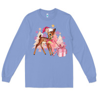 Colony Blue reindeer pink christmas Long Sleeve Tee - MaliasSmallBusiness