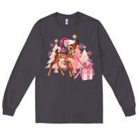 Smoke reindeer pink christmas Long Sleeve Tee - MaliasSmallBusiness