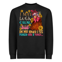 Black i may look calm but in my head i pecked you three Heavyweight Sweatshirt - NancyCooperArtShop