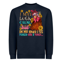 Navy i may look calm but in my head i pecked you three Heavyweight Sweatshirt - NancyCooperArtShop