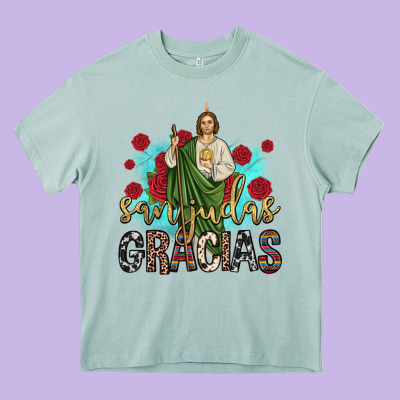 San Judas Gracias Heavy Core Tee Designed By Jahusdesignshop
