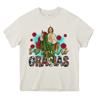 Cream san judas gracias Heavy Core Tee - JahusDesignShop