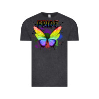 Vintage Black rainbow butterfly pride lgbtq Vintage Tee - MaliasSmallBusiness
