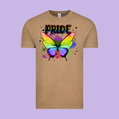 Rainbow Butterfly Pride Lgbtq Vintage Tee Designed By Maliassmallbusiness