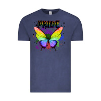 Vintage Denim rainbow butterfly pride lgbtq Vintage Tee - MaliasSmallBusiness