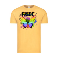 Vintage Mustard rainbow butterfly pride lgbtq Vintage Tee - MaliasSmallBusiness