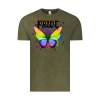 Vintage Olive rainbow butterfly pride lgbtq Vintage Tee - MaliasSmallBusiness