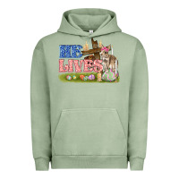 Pigment Oil Green he lives easter Urban Hoodie - FaDigitalArtStudio