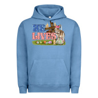 Pigment Pebble Blue he lives easter Urban Hoodie - FaDigitalArtStudio