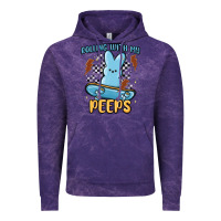 Cloud Purple skateboard bunny Vintage Hoodie - MaliasSmallBusiness