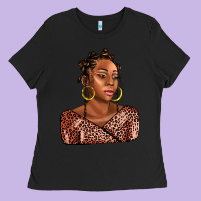 Afro Woman Ladies Tee Designed By Adodesignshop