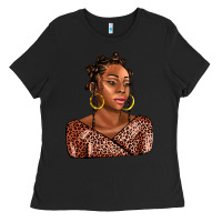 Black afro woman Ladies Tee - AdoDesignShop