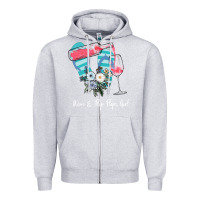 Heather Grey Wine Flip Flops Girl Zipper Hoodie - Bettercallsaul