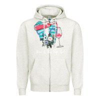 Oatmeal Heather Wine Flip Flops Girl Zipper Hoodie - Bettercallsaul