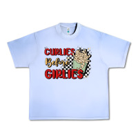 Grape Ice curlies before girlies Urban Heavy Tee - MaliasSmallBusiness