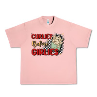 Salmon curlies before girlies Urban Heavy Tee - MaliasSmallBusiness